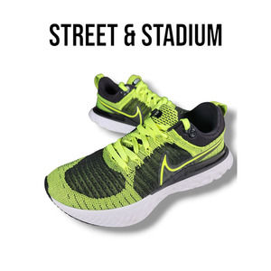 Nike Men's React Flyknit Infinity 3 Running Shoes GREEN/BLACK size 8 NEW